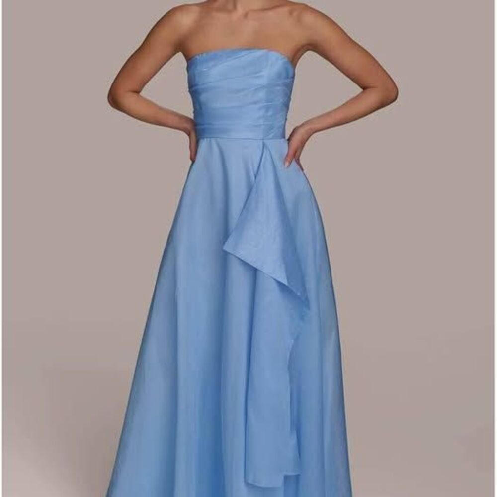 Donna Karan STRAPLESS CASCADING GOWN